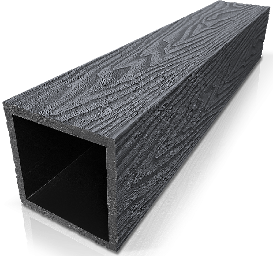 Столб ДПК 3D GardenParkett с текстурой дерева в цвете Графит купить в Ростове