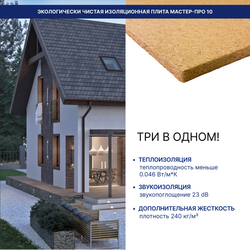Изоляция хвойная Мастер 10 мм ПРО 1200х600х10 мм (7,2 м²) купить в Ростове