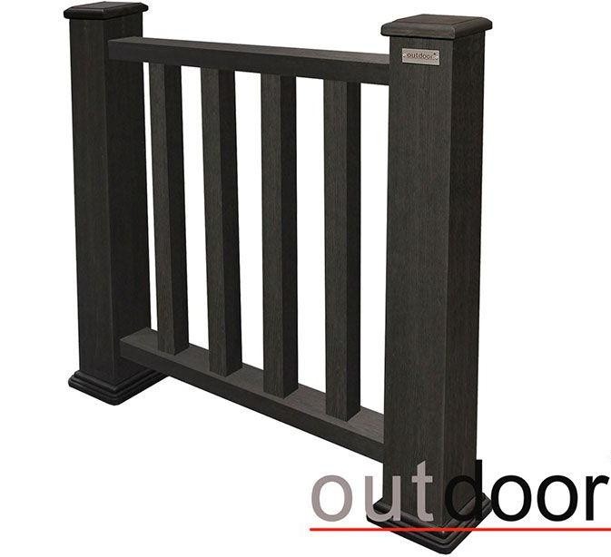 Ограждение из ДПК Outdoor Classic 3D STORM черного цвета купить в Ростове