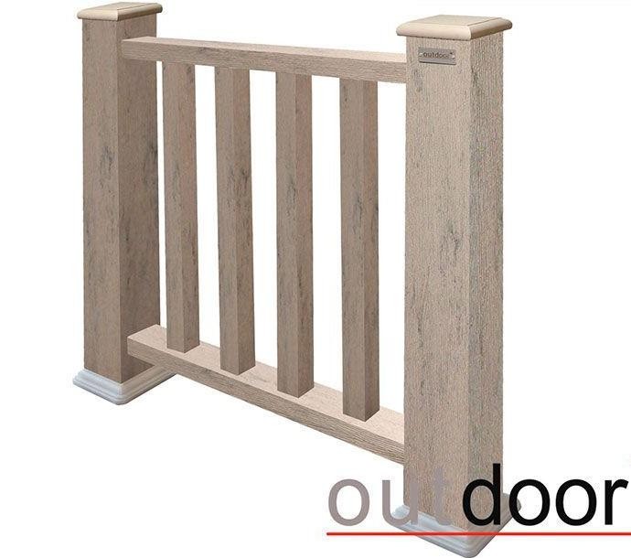 Ограждение из ДПК Outdoor Классик 3D STORM в сером миксе купить в Ростове
