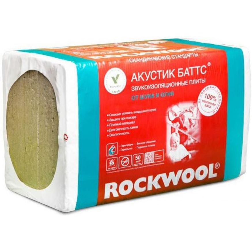 Утеплитель Акустик Баттс 50X600X1000 Rockwool купить в Ростове