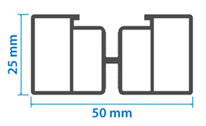 Алюминиевая несущая лага KRONEX 50x25x3000 мм купить в Ростове