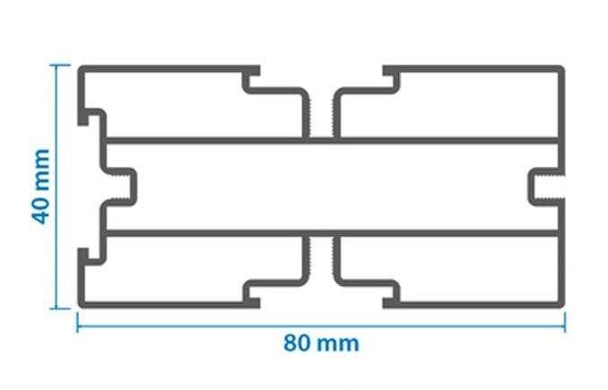 Алюминиевая лага KRONEX 80x40x3000 мм конструктивная купить в Ростове