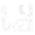 Крюк длинный усиленный модернизированный с комплектом крепления Aquasystem, PU MATT, RAL 8017 Темно Коричневый 150/100 купить в Ростове