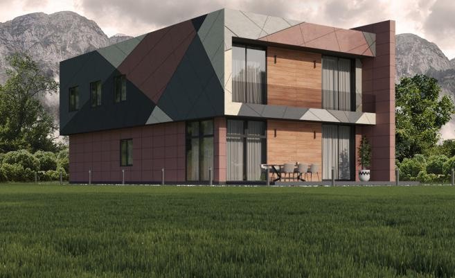 Фиброцементные панели Roofas COLOR Line Красный купить в Ростове