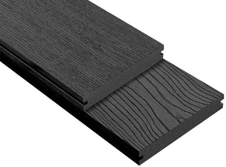 Террасная доска DPK Outdoor 3D полнотелая STORM/OCEAN BLACK черного цвета купить в Ростове