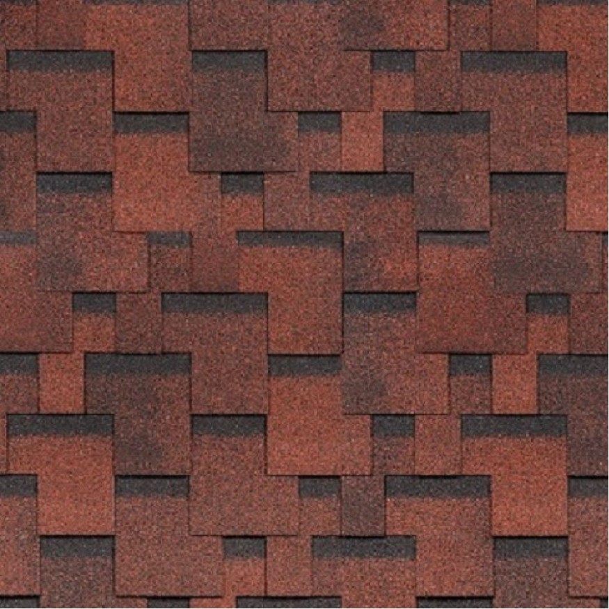 Гибкая черепица Shinglas, Финляндия, Аккорд, Красный цвет. купить в Ростове